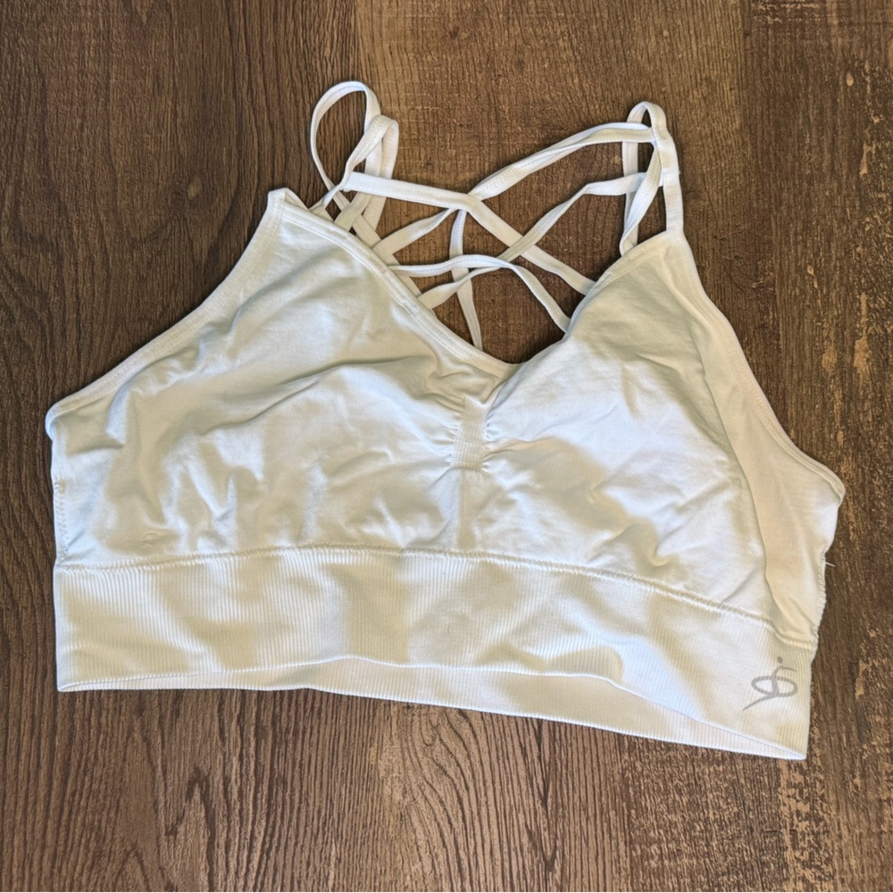 White Strappy Sports Bra